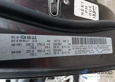 2017 Dodge Journey Sxt z USA, uszkodzony, nr VIN 3C4PDCBG0HT510216